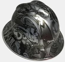 Load image into Gallery viewer, Custom Hard Hat MSA V-Gard Full Brim Silver Metallic Graffiti
