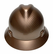 Load image into Gallery viewer, Custom Hard Hat Copper Carbon Fiber Hydro Dipped MSA V-Gard Full Brim
