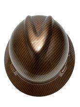 Load image into Gallery viewer, Custom Hard Hat Copper Carbon Fiber Hydro Dipped MSA V-Gard Full Brim
