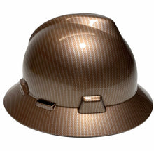 Load image into Gallery viewer, Custom Hard Hat Copper Carbon Fiber Hydro Dipped MSA V-Gard Full Brim
