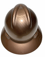 Load image into Gallery viewer, Custom Hard Hat Copper Carbon Fiber Hydro Dipped MSA V-Gard Full Brim
