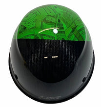 Load image into Gallery viewer, Custom Hydro Dipped Black and Green 100 Stacks Lift DAX Fifty 50 Carbon Fiber HDC50C-20GC Cap Style Hard Hat
