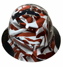 Load image into Gallery viewer, Custom Hydro Dipped Black and White American Flags Lift DAX Fifty 50 Carbon Fiber HDF50C-19WC Full Brim Hard Hat
