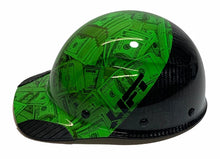 Load image into Gallery viewer, Custom Hydro Dipped Black and Green 100 Stacks Lift DAX Fifty 50 Carbon Fiber HDC50C-20GC Cap Style Hard Hat
