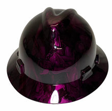 Load image into Gallery viewer, Custom Hard Hat Deep Purple Kandy No Evil Naughty MSA V-Gard Full Brim
