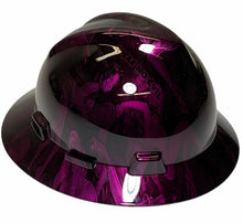 Load image into Gallery viewer, Custom Hard Hat Deep Purple Kandy No Evil Naughty MSA V-Gard Full Brim
