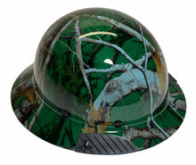 Load image into Gallery viewer, Custom Hydro Dip Green Vista Camo Lift Fiber Resin Full Brim Hard Hat
