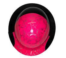 Load image into Gallery viewer, Custom Hydro Dipped Black and Hot Pink Lilies Lift DAX Fifty 50 Carbon Fiber HDF50C-19OC Full Brim Hard Hat
