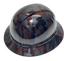 Load image into Gallery viewer, Custom Hydro Dipped Sport Carbon Fiber American Flags Ridgeline Full Brim Hard Hat
