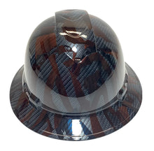 Load image into Gallery viewer, Custom Hydro Dipped Sport Carbon Fiber American Flags Ridgeline Full Brim Hard Hat
