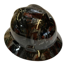 Load image into Gallery viewer, Custom Hard Hat Hydro Dipped Carbon Fiber American Flags Fantasy Chic HG MSA V-Gard Full Brim
