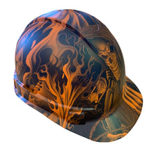Load image into Gallery viewer, Custom Hydro Dipped Hard Hat Ridgeline Cap Style Orange Ace Of Skulls Vented
