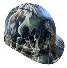 Load image into Gallery viewer, Custom Hydro Dipped Hard Hat Ridgeline Cap Style White Ace Of Skulls Vented

