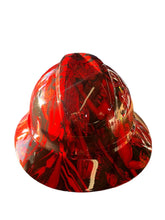 Load image into Gallery viewer, Hard Hat MSA V-Gard 500 Vented Full Brim Custom Red Naughty Boy Hydro Dipped
