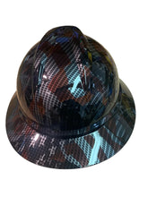 Load image into Gallery viewer, Hard Hat MSA V-Gard 500 Vented Full Brim Custom Carbon Fiber American Flags Hydro Dipped
