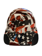Load image into Gallery viewer, Custom Hydro Dipped Black and White American Flags Lift DAX Fifty 50 Carbon Fiber HDC50C-19OC Cap Style Hard Hat
