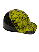 Load image into Gallery viewer, Custom Hydro Dipped Black and HiVis Green Insanity Skulls Lift DAX Fifty 50 Carbon Fiber HDC50C-19OC Cap Style Hard Hat

