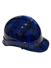 Load image into Gallery viewer, Custom Hydro Dipped Hard Hat Dark Blue Graffiti Cap Style
