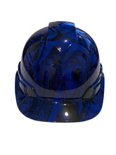 Load image into Gallery viewer, Custom Hydro Dipped Hard Hat Dark Blue Graffiti Cap Style
