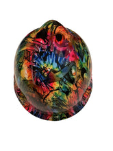 Load image into Gallery viewer, Custom Hard Hat Light Tye Dye Graffiti Hydro Dipped MSA VGard Cap Style
