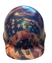 Load image into Gallery viewer, Custom Hard Hat Penny Copper Metallic American Flags MSA SkullGard Cap Style
