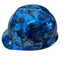 Load image into Gallery viewer, Hard Hat MSA V-Gard Cap Style Custom Chrome Kandy Blue Naughty Boy
