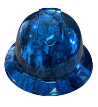 Load image into Gallery viewer, Custom Ridgeline Full Brim Hard Hat Chrome Kandy Blue Naughty Boy
