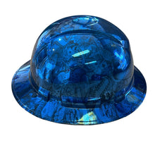 Load image into Gallery viewer, Custom Ridgeline Full Brim Hard Hat Chrome Kandy Blue Naughty Boy
