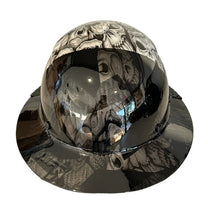 Load image into Gallery viewer, Custom Hydro Dipped Black Camo and White Insanity Skulls Lift DAX Fifty 50 Carbon Fiber HDF50C-19WC Full Brim Hard Hat
