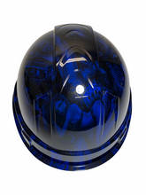 Load image into Gallery viewer, Hydro Dipped Hard Hat Ridgeline Vented Cap Style Custom Blue Naughty Boy
