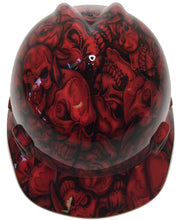 Load image into Gallery viewer, Hydro Dipped MSA Cap Style VGuard Hard Hat Red Insanity Skulls
