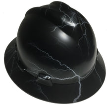 Load image into Gallery viewer, Hydro Dipped Custom Hard Hat MSA Full Brim Silver Lightning
