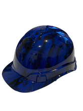 Load image into Gallery viewer, Custom Hydro Dipped Hard Hat Dark Blue Fantasy Chic Cap Style
