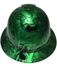Load image into Gallery viewer, Hard Hat Ridgeline Hydro Dipped Full Brim Custom Green Kandy Graffiti
