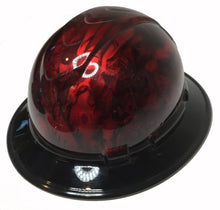 Load image into Gallery viewer, Hydro Dipped Hard Hat Ridgeline Full Brim Red Kandy Beauties &amp; Devils with Black Brim
