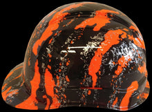 Load image into Gallery viewer, Hydro Dipped Hard Hat Ridgeline Cap Style Custom HiVis Orange Marble Splash
