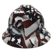 Load image into Gallery viewer, Hydro Dipped Hard Hat MSA Full Brim American Flags
