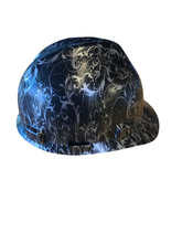 Load image into Gallery viewer, Hard Hat MSA V-Gard Cap Style Custom Hydro Dipped Silver Lilies
