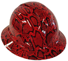 Load image into Gallery viewer, Hydro Dipped Hard Hat Ridgeline Full Brim Custom Red Snake Skin
