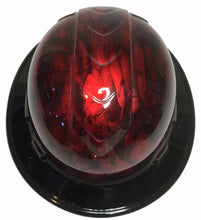 Load image into Gallery viewer, Hydro Dipped Hard Hat Ridgeline Full Brim Red Kandy Beauties &amp; Devils with Black Brim
