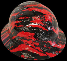 Load image into Gallery viewer, Hydro Dipped Hard Hat Ridgeline Full Brim Custom Red Marble Splash

