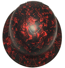 Load image into Gallery viewer, Hard Hat Ridgeline Full Brim Custom Red Tribal Skulls

