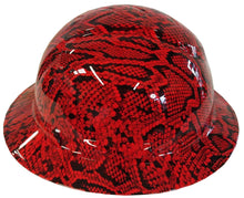 Load image into Gallery viewer, Hydro Dipped Hard Hat Ridgeline Full Brim Custom Red Snake Skin
