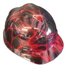 Load image into Gallery viewer, Hydro Dipped Hard Hat MSA Cap Style Red Lightning
