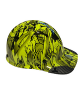 Load image into Gallery viewer, Hydro Dip HiVis Green Graffiti Lift DAX Fiber HDFC-17WG Cap Style Hard Hat
