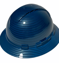 Load image into Gallery viewer, Hydro Dipped Hard Hat Ridgeline Full Brim Vented Custom Teal Blue Carbon Fiber
