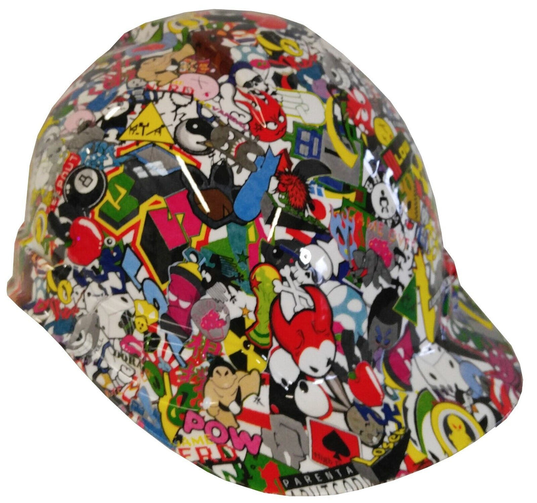 Hydro Dipped Hard Hat Ridgeline Cap Style Custom Sticker Bomb