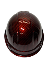 Load image into Gallery viewer, Custom Hard Hat Hydro Dipped Carbon Fiber Kandy Red Ridgeline Vented Cap Style
