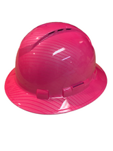 Load image into Gallery viewer, Custom Hard Hat Vented Hot Pink Carbon Fiber Hydro Dipped Full Brim Ridgeline
