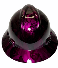 Load image into Gallery viewer, Custom Hydro Dipped MSA V-Gard Full Brim Kandy Deep Purple No Evil Naughty

